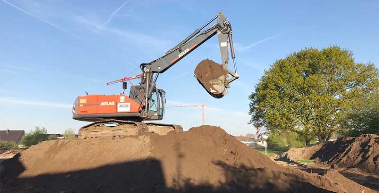 Schwere Erdarbeiten im Baugebiet „Grüner Winkel“ Hamm