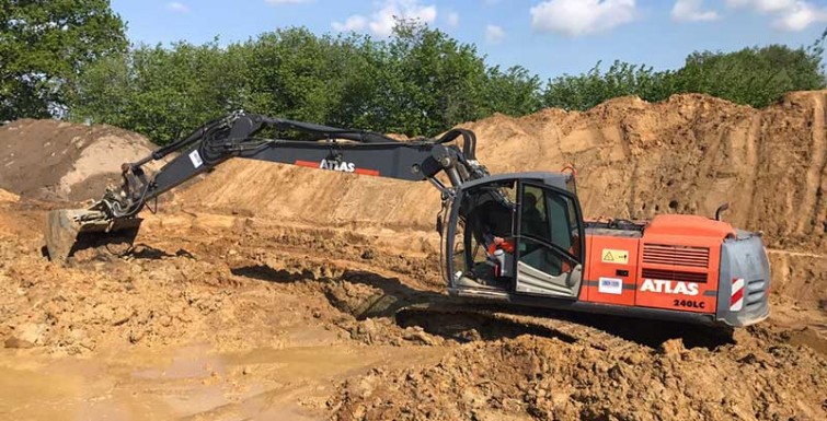 Schwere Erdarbeiten im Baugebiet „Grüner Winkel“ Hamm